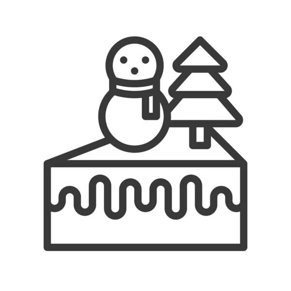 Egyszerű Karácsonyi Sütemény Vektoros Illusztráció Karácsonyi Concept Ikon — Stock Vector