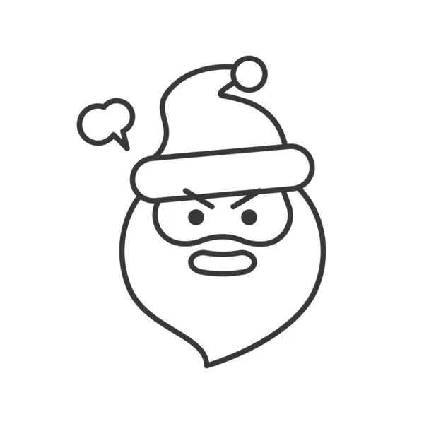 Niedlichen Weihnachtsmann Emoticon Linie Design Vektor Illustration — Stockvektor