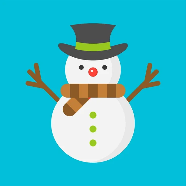 Colored Snowman Outline Icon Winter Christmas Concept — Stock Vector