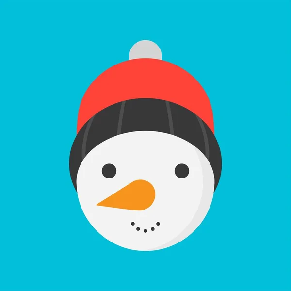Иконка Снеговика Зимняя Рождественская Концепция — стоковый вектор