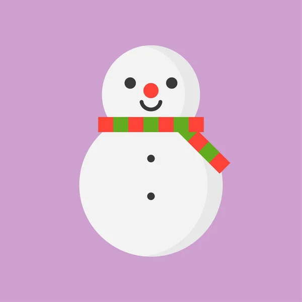 Colored Snowman Outline Icon Winter Christmas Concept — Stock Vector