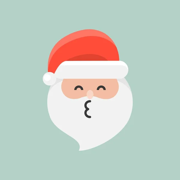 Schattige Kerstman Emoticon Platte Ontwerp Vectorillustratie — Stockvector