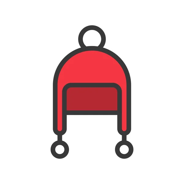 Jednoduchý Ikona Red Hat Vektorové Ilustrace Vánoční Koncepce — Stockový vektor