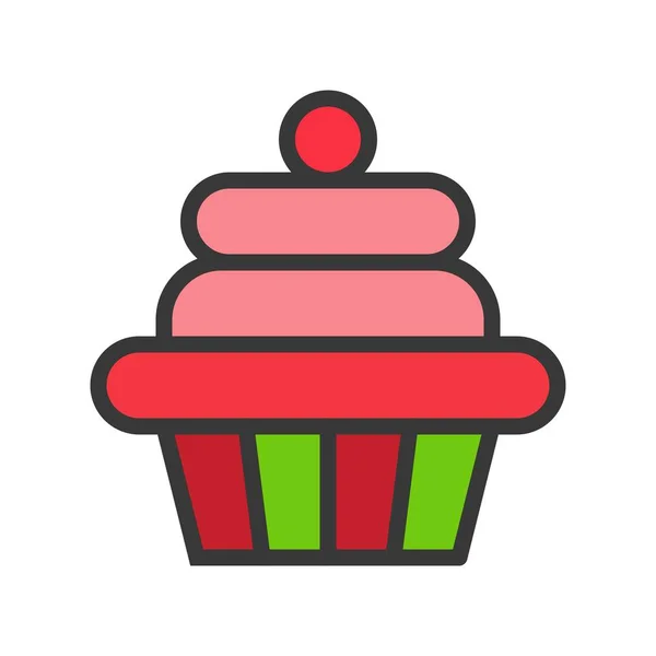 Boże Narodzenie Ciasto Ikona Ozdoba Candy Edytowalne Konspektu — Wektor stockowy