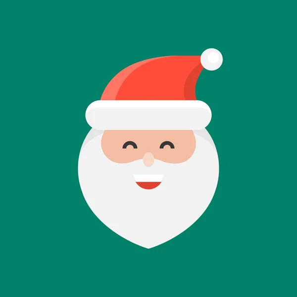 Niedlichen Weihnachtsmann Emoticon Flache Design Vektor Illustration — Stockvektor