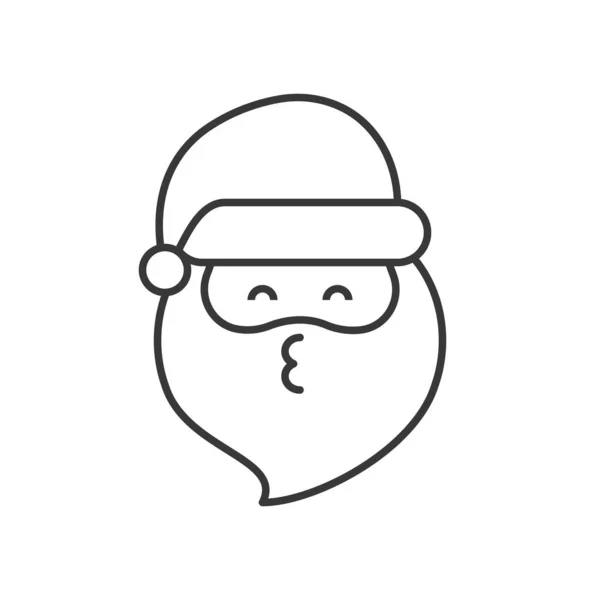 Niedlichen Weihnachtsmann Emoticon Linie Design Vektor Illustration — Stockvektor