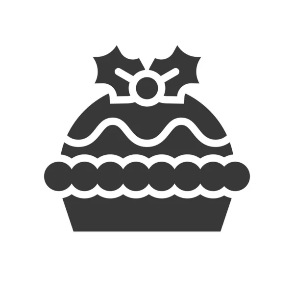 Vektor Illustration Des Kuchensymbols Mit Mistel Weihnachtskonzept — Stockvektor