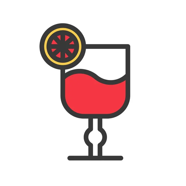 Ícone Simples Vinho Tinto Mulled Ilustração Vetorial Conceito Natal — Vetor de Stock