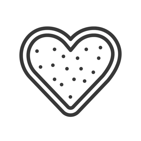 Simple Icon Heart Shaped Cookie Vector Illustration Christmas Concept — Stock Vector