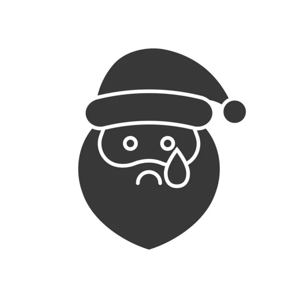 Niedlichen Weihnachtsmann Emoticon Solides Design Vektor Illustration — Stockvektor