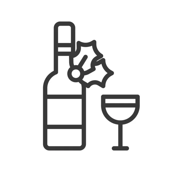 Einfaches Symbol Für Wein Vektorillustration Weihnachtskonzept — Stockvektor