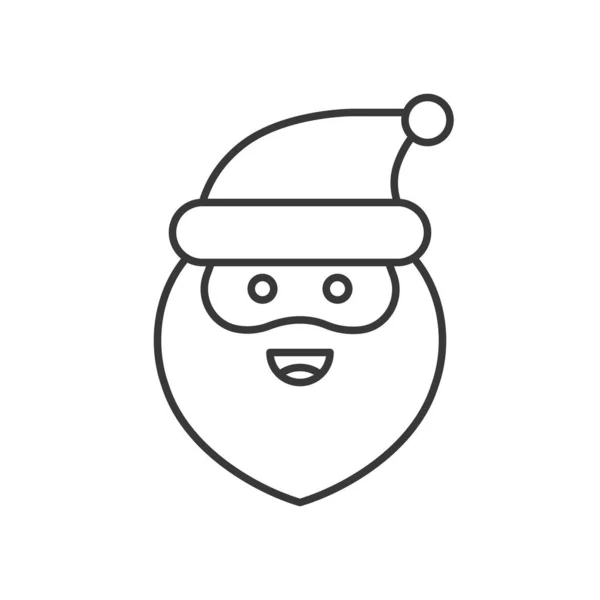 Emoticon Bonito Papai Noel Ilustração Vetor Design Linha — Vetor de Stock