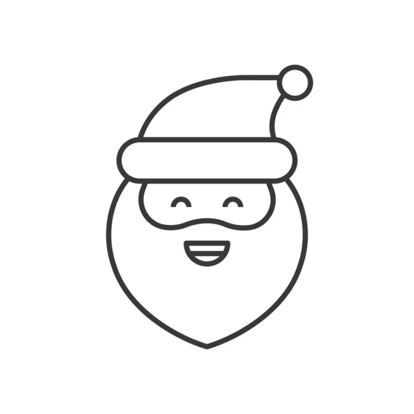 Emoticon Bonito Papai Noel Ilustração Vetor Design Linha — Vetor de Stock