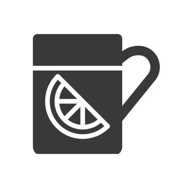 Ícone Simples Chá Com Limão Ilustração Vetorial Conceito Natal — Vetor de Stock