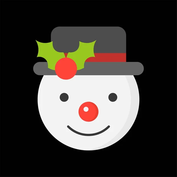 Gekleurde Sneeuwpop Overzicht Pictogram Winter Kerstmis Concept — Stockvector