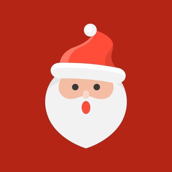 Niedlichen Weihnachtsmann Emoticon Flache Design Vektor Illustration — Stockvektor
