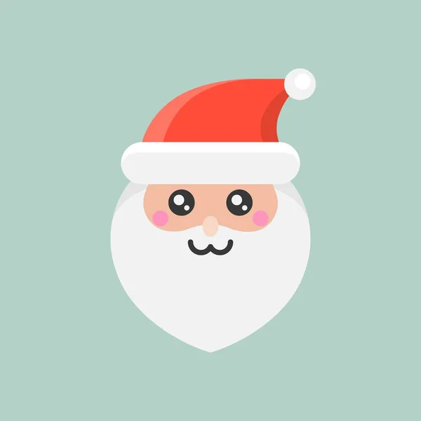 Emoticon Bonito Papai Noel Ilustração Vetorial Design Plano — Vetor de Stock