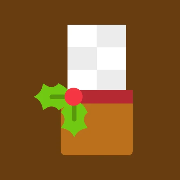 Einfaches Symbol Weißer Schokolade Vektorillustration Weihnachtskonzept — Stockvektor