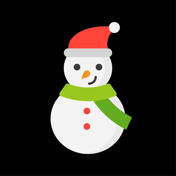 Barevný Sněhulák Koncepčním Ikona Zima Vánoce — Stockový vektor