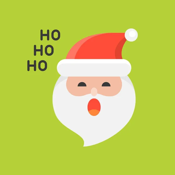 Emoticon Bonito Papai Noel Ilustração Vetorial Design Plano — Vetor de Stock