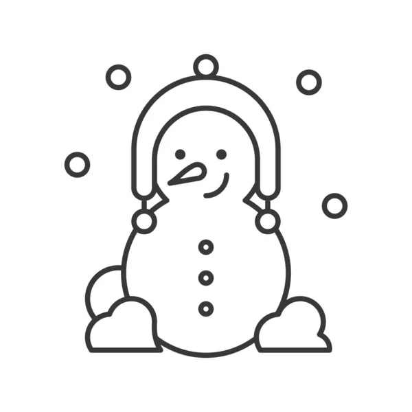 Snømannen Skisserer Ikon Vinter Julekonsept – stockvektor