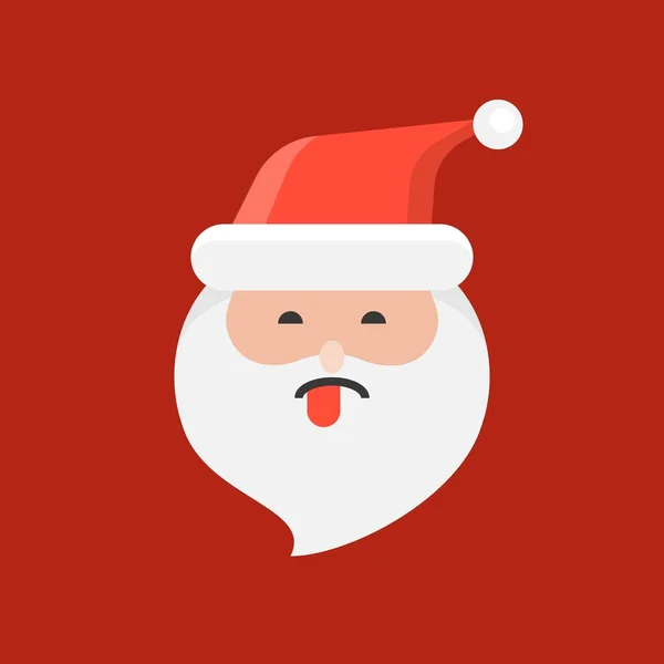 Emoticon Lindo Santa Claus Ilustración Plana Del Vector Del Diseño — Archivo Imágenes Vectoriales