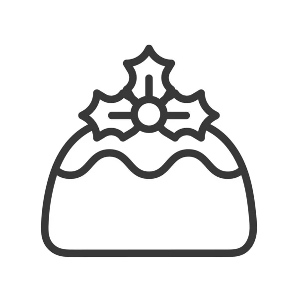 Pudding Weihnachtsbäckerei Und Süßigkeiten Symbol Editierbare Skizze — Stockvektor