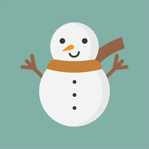 Colored Snowman Outline Icon Winter Christmas Concept — Stock Vector