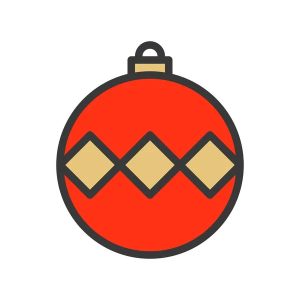 Semplice Icona Bauble Natale Illustrazione Vettoriale — Vettoriale Stock
