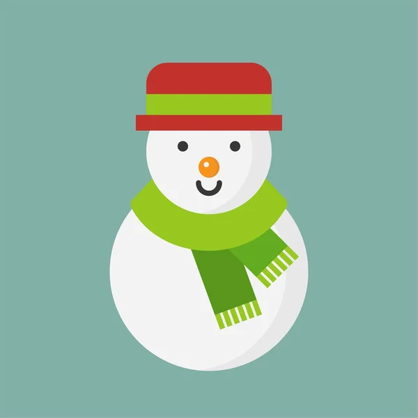 Colored Snowman Outline Icon Winter Christmas Concept — Stock Vector