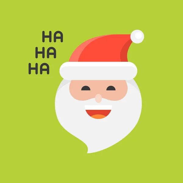 Emoticon Bonito Papai Noel Ilustração Vetorial Design Plano — Vetor de Stock