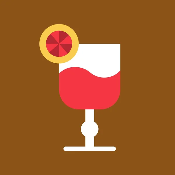 Simple Icon Mulled Wine Vector Illustration Christmas Concept — Stock Vector