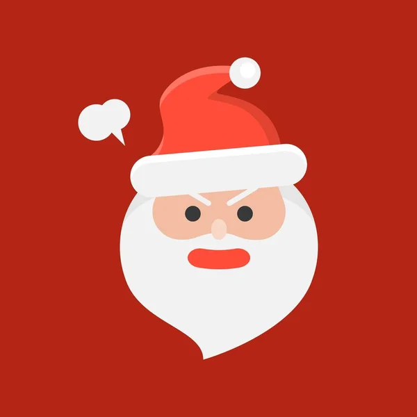 Emoticon Lindo Santa Claus Ilustración Plana Del Vector Del Diseño — Vector de stock