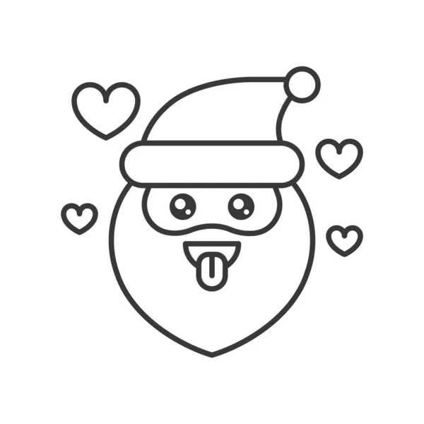 Niedlichen Weihnachtsmann Emoticon Linie Design Vektor Illustration — Stockvektor