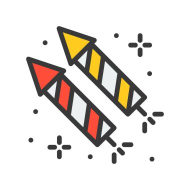 Kestane fişeği vektör simgesi, doldurulmuş anahat tasarım düzenlenebilir kontur