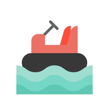 Tampon tekne vektör simgesi, eğlence parkı düz tasarım ilgili.