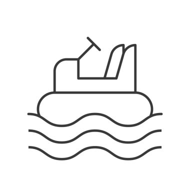 Tampon tekne vektör simgesi, eğlence parkı çizgili tema ile ilgili