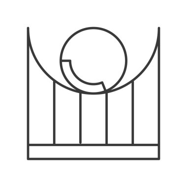 Roller coaster vektör simgesi, eğlence parkı çizgili tema ile ilgili