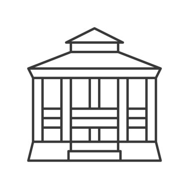 Pavilion vektör simgesi, eğlence parkı çizgili tema ile ilgili