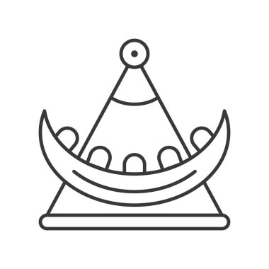 Swing tekne vektör simgesi, eğlence parkı çizgili tema ile ilgili