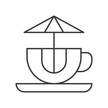 Kupası rides vektör simgesi, eğlence parkı ile ilgili çizgili Tema