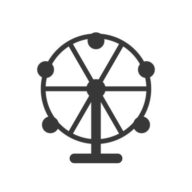 Dönme dolap vektör simgesi, eğlence parkı ile ilgili katı tasarım