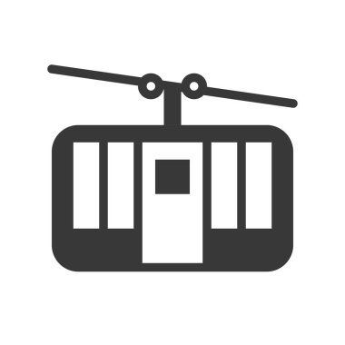 Teleferik vektör simgesi, eğlence parkı ile ilgili katı tasarım