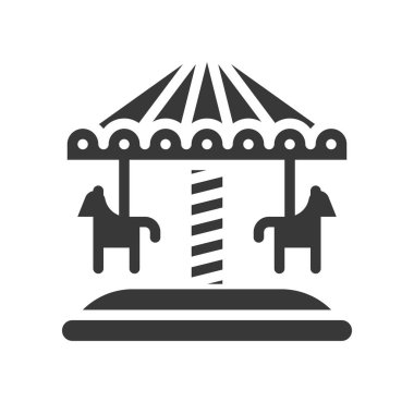 Merry go vektör simge yuvarlak eğlence parkı ile ilgili katı tasarım