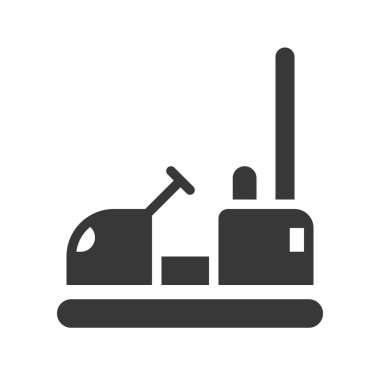 Çarpışan araba vektör simgesi, eğlence parkı ile ilgili katı tasarım