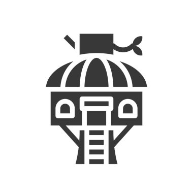 Treehouse vektör simgesi, eğlence parkı ile ilgili katı tasarım