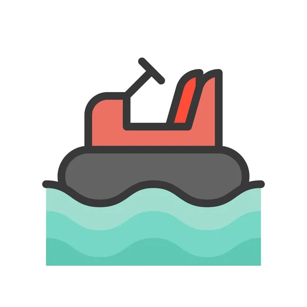 Bumper Boat Filled Outline Design Editable Stroke — стоковый вектор