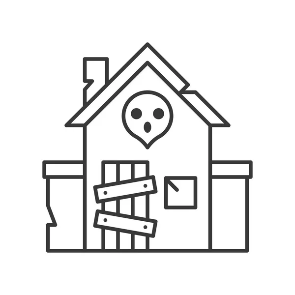Haunted House Vector Icon Amusement Park Related Line Design — Stock Vector