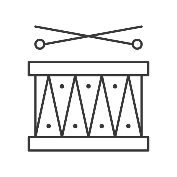 Drum Drumsticks Vector Icon Amusement Park Related Line Design — Stock Vector