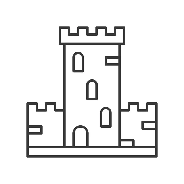 Κάστρο Εικονίδιο Του Φορέα Λούνα Παρκ Που Σχετίζονται Σχεδίαση Γραμμής — Διανυσματικό Αρχείο